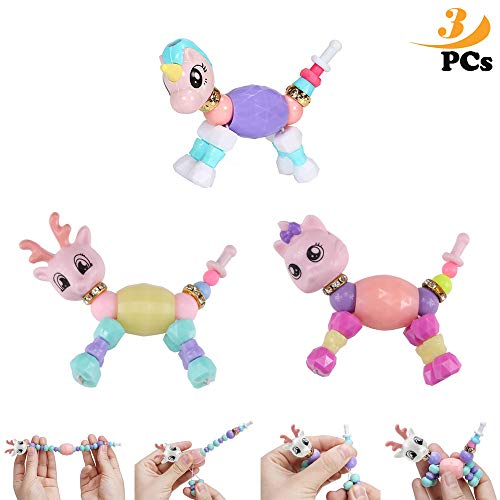 BASON Twisty Pulsera de Mascotas Pulseras a presión Twisted Animals Juguetes Mágicos DIY Jewelry Bracelet Necklace Birthday Party Gift para Niños Niñas
