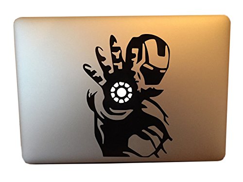 decorsfuk.co Vinilo Adhesivo para MacBook, diseño de Iron Man, Color Negro
