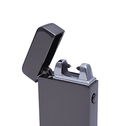 iProtect elektronisches Feuerzeug Zigarettenanzünder aufladbar mit USB Anschluss und Ladekabel in grau - 3