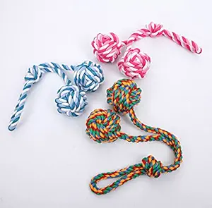 Gojira/Pet/ Dog/ Cat Chew Rope Toy with a Tug-Knotted Rope/ /Interactive Teeth Cleaning/ Biting/ Training/ Playing Rope Toy- (Color May Vary) - 1 Pcs.