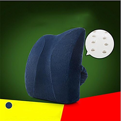 LL-Lumbar Support Pillow - Memory Bubble Back Support Cushions for your home, office chairs and cars , navy blue - latex breathable comfort