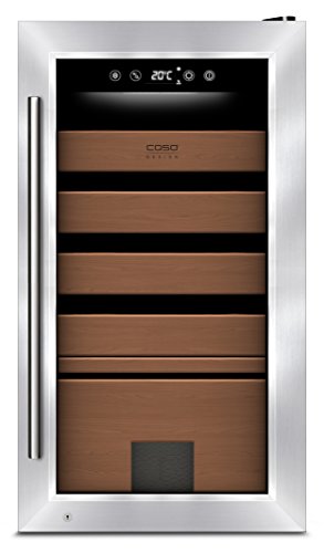 CASO Humidor Volado - hochwertiger Humidor mit Kompressortechnik, zur liegenden Lagerung von Zigarren, eine Temperaturzone von 15°C-22°C, Luftfeuchtigkeit von 50-85% regelbar