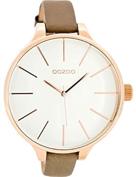 Oozoo Damenuhr mit Lederband 45 MM Rose/Weiss/Taupe C8057