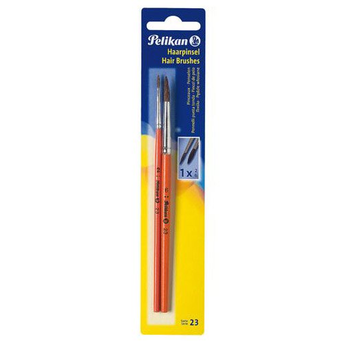 Pelikan 23/2/6/B Haarpinsel Sorte 23, Größe 2 und 6