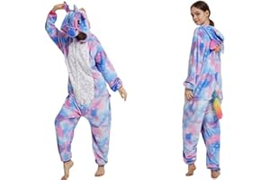 EMMARCON Pigiamone Pigiama Animale per adulti e bambini unisex, Pigiami animali Invernali in Flanella monopezzo, Morbido e Caldo, Ideale Costume Carnevale Halloween