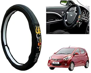 WolkomHome Ring Type Car Steering Wheel Cover (Om Namah Shivay) for Hyundai Eon