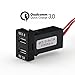 Price comparison product image QC3.0+5V 3A Dual USB Power Socket, Quick Charge Car Charger USB Adapter for Smart Phone PDA iPad iPhone Android GPS Use for Toyota