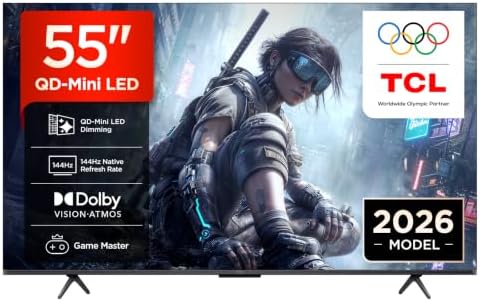 TCL 55T8D – Smart TV QD‑Mini LED 4K HDR10+ da 55", pensato per il gaming, 144Hz VRR