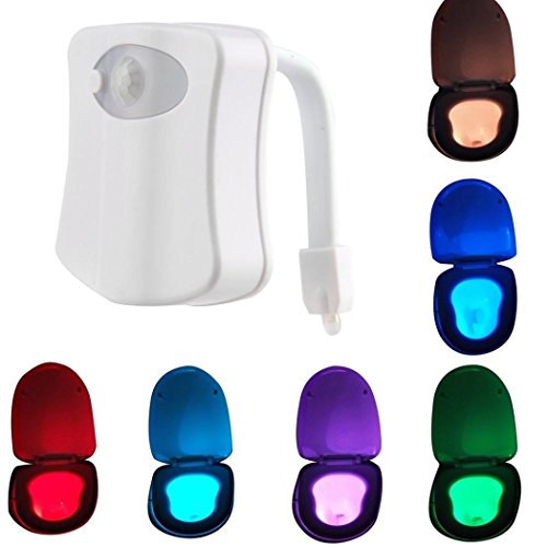 Preisvergleich Produktbild Toilettenlicht - Kingto Toiletten-Nachtlicht-Körper-Abfragung Automatische LED Bewegungs-Sensor-Nachtlampe Toiletten-Schüssel-Badezimmer-Licht