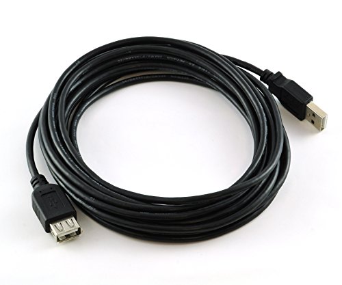 RHOMBUTECH® – 5m Premium USB 2.0 Hi-Speed Kabel, Verlängerungskabel, A-Stecker auf A-Buchse, Datenkabel, Anschlusskabel, doppelt geschirmt (5m, schwarz) - 4
