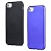 Produktbild GrandEver iPhone 7 Hülle, [2 Stück] Handyhülle Einfarbig Serie Flexible TPU Gel Schutz Klar Handytasche Anti-Kratzer Stoßdämpfung Ultra Slim Matte Rückseite Silicon Case Backcover Protective Cover Premium Weiche Silikonhülle für iPhone 7 - Blau und Schwarz
