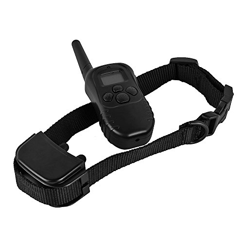 TAN-Advanced-Remote-Dog-Training-CollarRechargeable-and-Waterproof-Anti-Barking-Collar-with-BeepVibration-Blue-Backlight-Screen-No-Shock-Vibration-Bark-Control-Collar