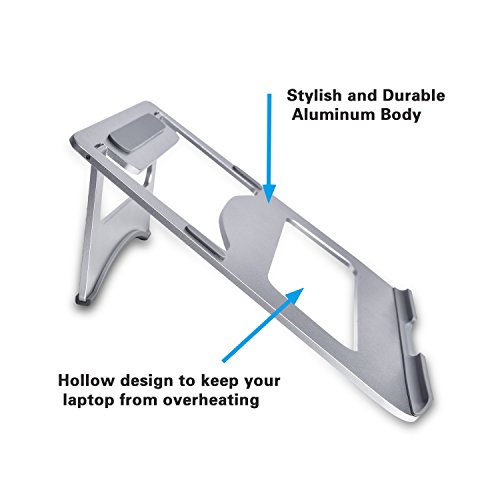 Paragala Universal Aluminium Laptop Ständer Ergonomischer Komfortabler Notebook Halterung Leichtklapp Computer Halter für Laptop Notizbuch iPad Tablet und Mehr (Silber) - 5