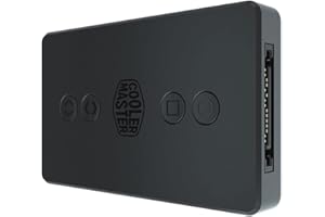 Cooler Master ARGB LED-Controller mit 4 x 3-poligen Anschlüssen - Mehrere Farbeffekte, thermischer Erkennungsmodus, kompatibel mit 4-poliges RGB-Geräten.