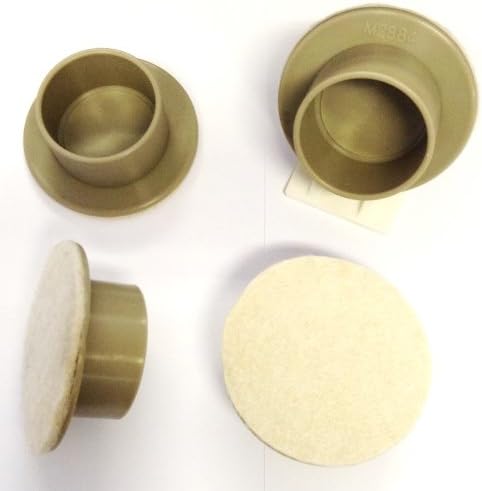 Extra Large Castor Cup Felt Pad Carpet Floor Protector Beige 50mm (2") Pack of 4