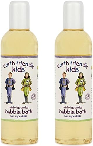 2 x Earth Friendly Kids® Children Body Wash Natural Bubble Bath with Certified ORGANIC Ingredients 250ml (Minty Lavender)