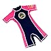 Surfit Girl's Quickdry Shorty Sunsuit UV50 Plus - Navy/Pink, 8-9 Years