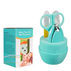 NEPEE Baby Nail Clipper Safety Cutter Toddler Infant Scissor Manicure Pedicure Care Kit Multicolour (Set 4)