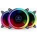 Produktbild anidees AI Aurelola 120 mm RGB Lüfter für Gehäuselüfter, CPU Kühler Lüfter, Wasserkühler, 3er Set mit Fernbedienung - RGB