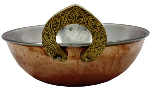 4er Set, Edelstahl Gehämmert Kupfer Serviergeschirr Zubehör Karahi Pfanne Schüsseln für Indisches Essen, Durchmesser 13 Cm - 5