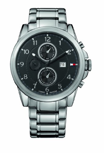 Tommy Hilfiger 1710296 - Reloj analógico de cuarzo para hombre con correa de acero inoxidable, color plateado