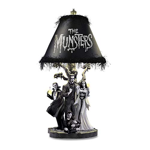 The Bradford Exchange Munsters® 'Ghastly Glow' Table Lamp – Official Lamp With Sculpted Base Featuring Characters And Built-In LED Lights. Official Logo. Exclusive To