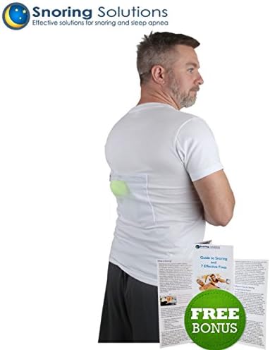Stop Snoring T-Shirt by Snoring Solutions - Most Comfortable Stop Snoring Aid for Back Snorers! Eliminates Snoring by adjusting your sleeping position! BONUS INCLUDED: Guide to Snoring and 7 steps success plan to improve your sleep and eliminate snoring! (Medium)