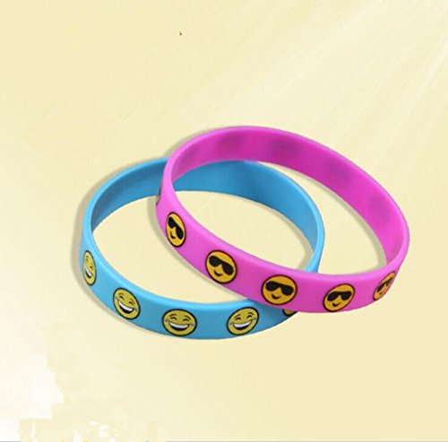 Geburtstagsfeierbevorzugungen,Emoji Silikon Armbänder,Partybevorzugungen für Kinder,Neuheit Spielzeug für Kinder ,Geburtstagsparty liefert für Kinder - 5