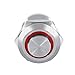 Produktbild LED Power Druckschalter, wasserdicht 12mm Circle Auto Metal button High Flush 4 Pin 1NO(Rote LED 2V)