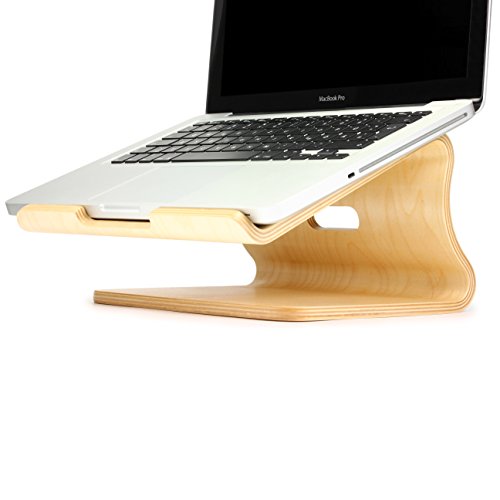 Laptopständer [Original Urcover®] Samdi Edition Echt Holz Notebookständer und Halter für Apple Macbook Pro/Retina Samsung Notebook Ständer Asus Laptop [Deutscher FACHHANDEL] Hell Braun - 8