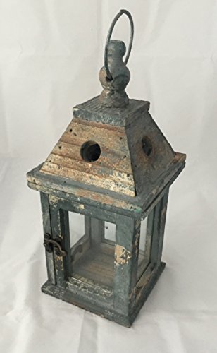 Laterne Holz Holzlaterne Windlicht 12,5×12,5×27 cm • Teelichthalter Gartendekoration Gartendeko - 2