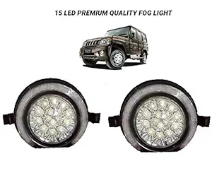 AUTOVISION Car 15 LED Fog Light for Mahindra Bolero with DRL