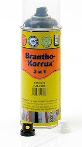 Brantho Korrux "3 in 1" RAL 9005,schwarz, 400 ml -Srühdose, Rostschutzfarbe