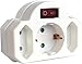 Produktbild 3-fach Adapter Steckdosenadapter Schuko mit Schalter Weiß Max. 3500W 16A AC 230V