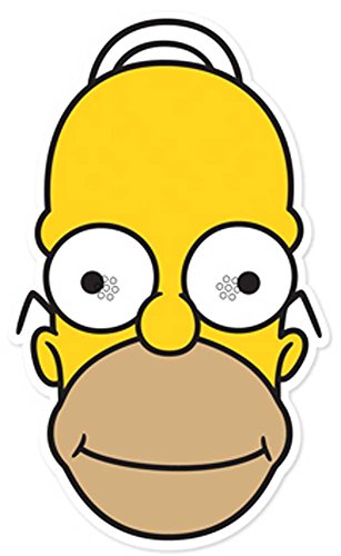 The Simpsons Homer - Maske Papp Maske, aus hochwertigem Glanzkarton mit Augenlöchern, Gummiband - Grösse ca. 30x20 cm