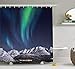 Produktbild ewtretr Sky Decor Shower Curtain, Northern Lights Aurora Over Fjords Mountain at Night Norway Solar Image, 60 * 72inchs Long, Green Dark Blue Beautiful