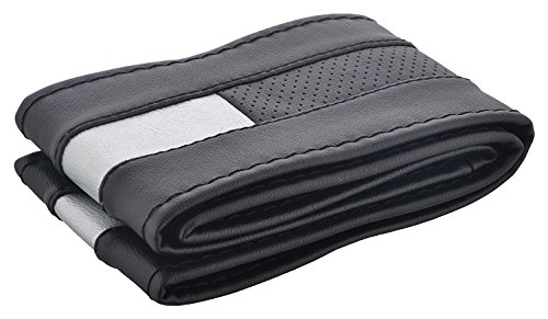 Hi Art EasyGrip750 Black & Silver Stitchable Car Steering Cover for Volkswagen Jetta [2011-2012]