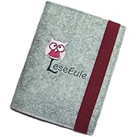 aufklappbare eBook Reader eReader Hülle LeseEule inkl. Stickerei, Maßanfertigung, z.B. für Tolino Epos