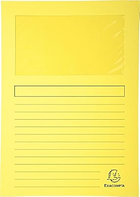 Exacompta FOREVER Pack de 25 Chemises à fenêtre pour A4 120 g/m² 22 x 31 cm Jaune