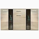 JUSThome Salsa Kommode Sideboard Wohnzimmerschrank (HxBxT): 80x140x40 cm Farbe: Sonoma Eiche