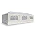 Produktbild Nexos PE-Pavillon Partyzelt mit 6 Seitenteilen und 2 Eingängen für Garten Terrasse Feier oder Fest als Unterstand Plane 110g/m² wasserdicht 3 x 9 m weiß