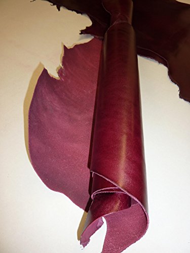 Lederstück bordeaux weinrot, Vollrindleder, ca. 200 – 220 cm x 25 – 35 cm - 4