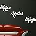 Wall Sticker - Relax Refresh Revive with butterflies Wallart bedroom bathroom -SMALL -SIZE 60cm x 10cm -Silver