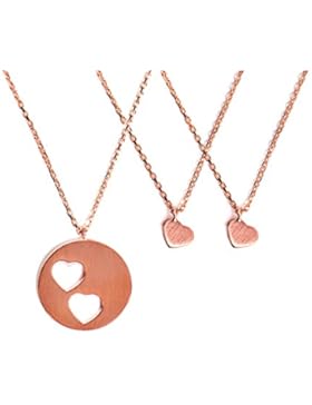 Beka & Bell Carry Mutter & Tochter Collier SET 2 für 2 Töchter oder Zwillinge ROSE vergoldet