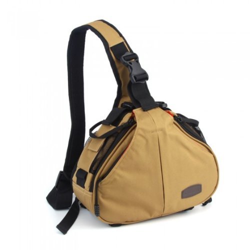 Andoer Caden K1  imperm  able Fashion Casual DSLR Camera Bag Case Sac    bandouli  re pour Canon Nikon Sony  Kaki 
