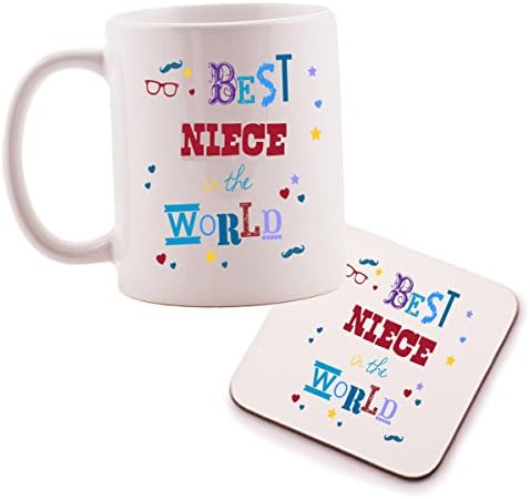 Best Niece Mug And Coaster Gift Set - Great present idea for any Niece - Christmas or Birthday.