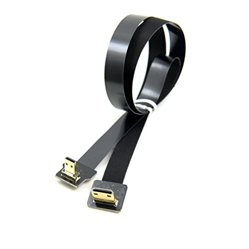 CY 50 cm 90 Grad bis abgewinkelt FPV Micro HDMI Stecker auf Mini HDMI FPC flach Kabel für GoPro Multicopter Aerial Photography