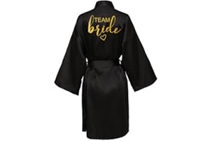 JPHCHSC Damen Brautjungfern Roben Kimono Badmantel Braut Morgenmantel Kimono Kurz Bademantel Satin Robe für Hochzeit Party Pool Party und Pajama Party