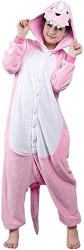 Pink Dinosaur Adult Men Women Unisex Animal Sleepsuit Kigurumi Cosplay Costume Pajamas Outfit Nonopnd Nightclothes Onesies Halloween Cheap Costume Clothing (S(151CM-161CM))