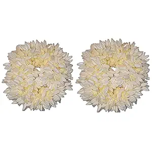 AB Beauty House Artificial Mogra Rabber Band Flower (Mogra-Rubber-Gajra-Accessories-Pack-of-2)